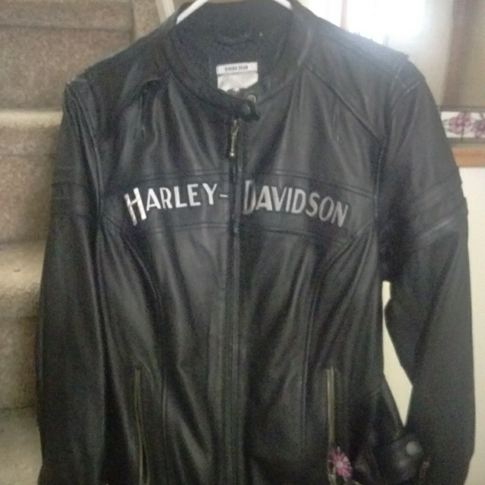 Harley Davidson leather jacket.